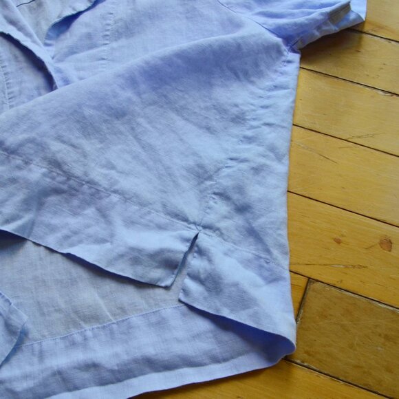 Quince 100% Linen Boxy Oversized Button Up Shirt Light Blue Size M - Picture 7 of 11